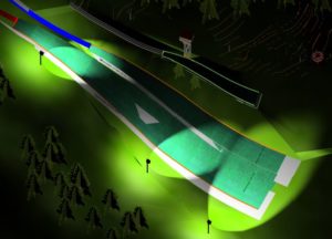 Ski Jump Hill during night output precision